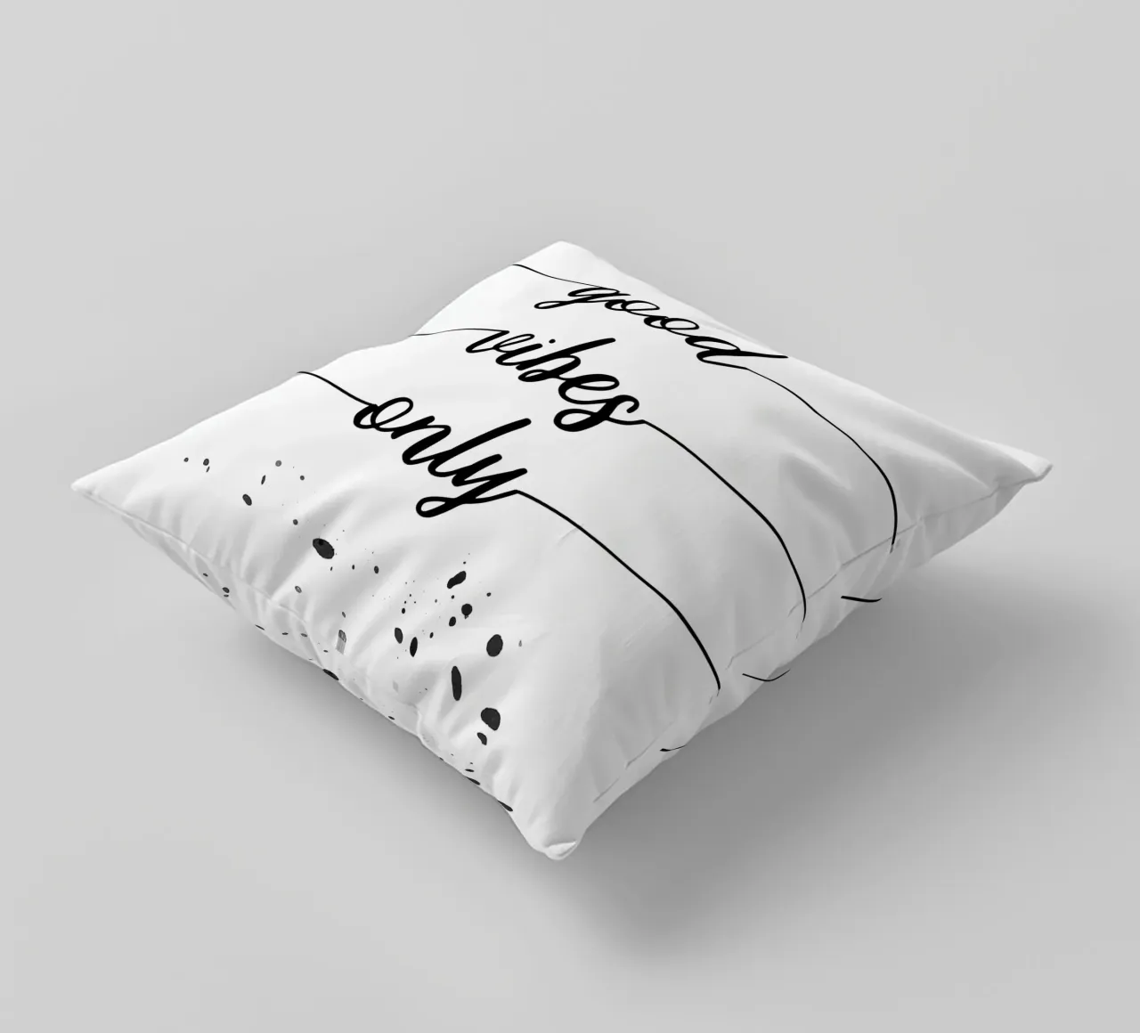 TEXT ART Good vibes only Kissen von Melanie Viola