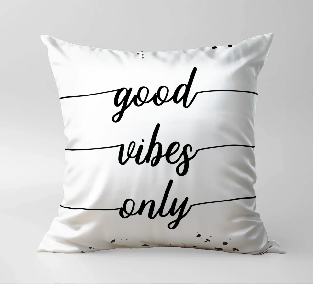 TEXT ART Good vibes only Kissen von Melanie Viola