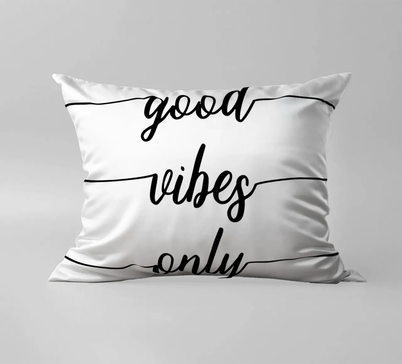 TEXT ART Good vibes only Kissen von Melanie Viola