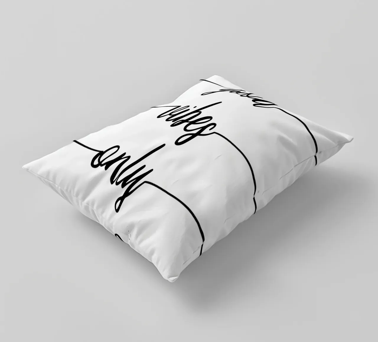 TEXT ART Good vibes only Kissen von Melanie Viola