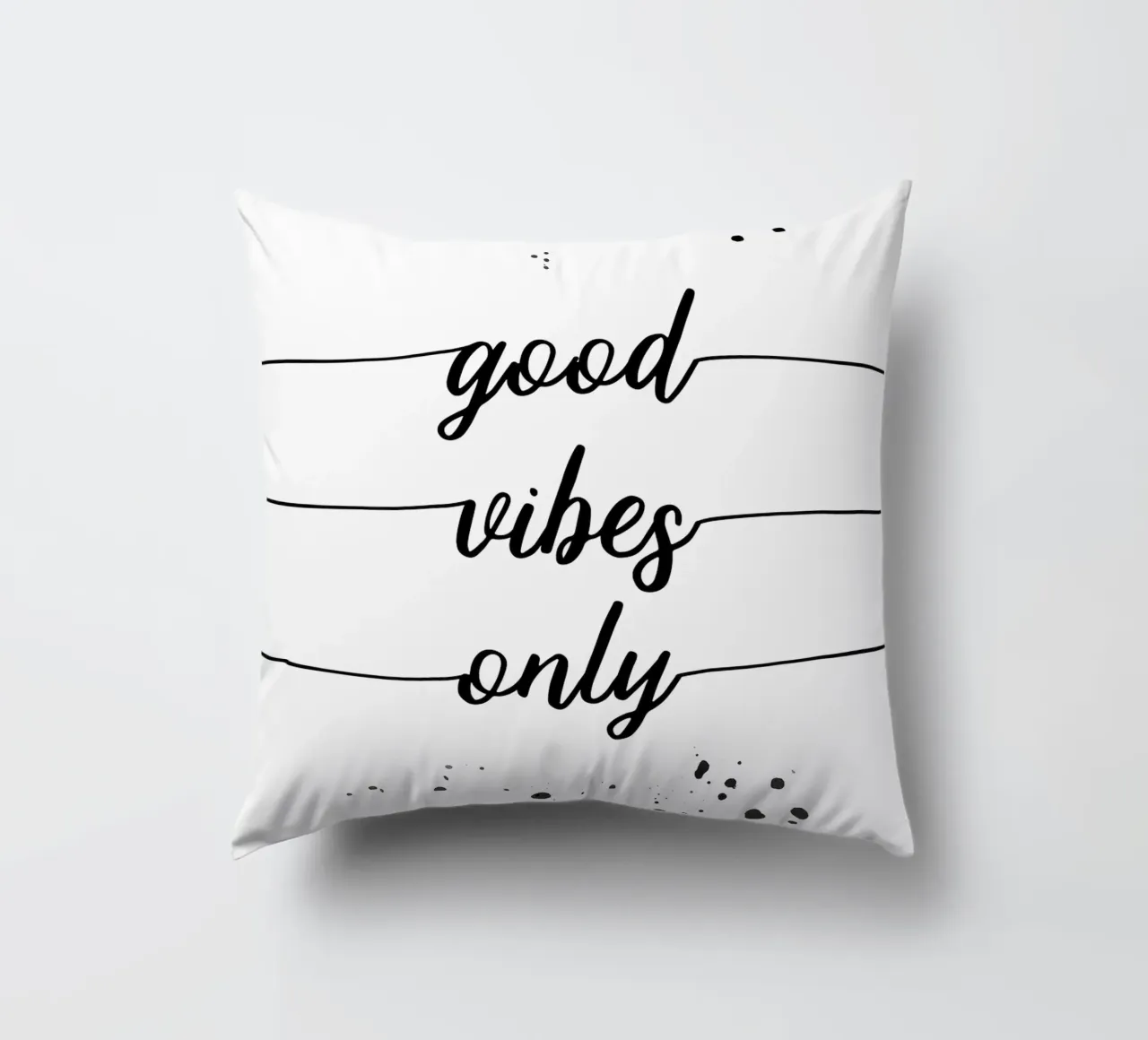 TEXT ART Good vibes only Kissen von Melanie Viola