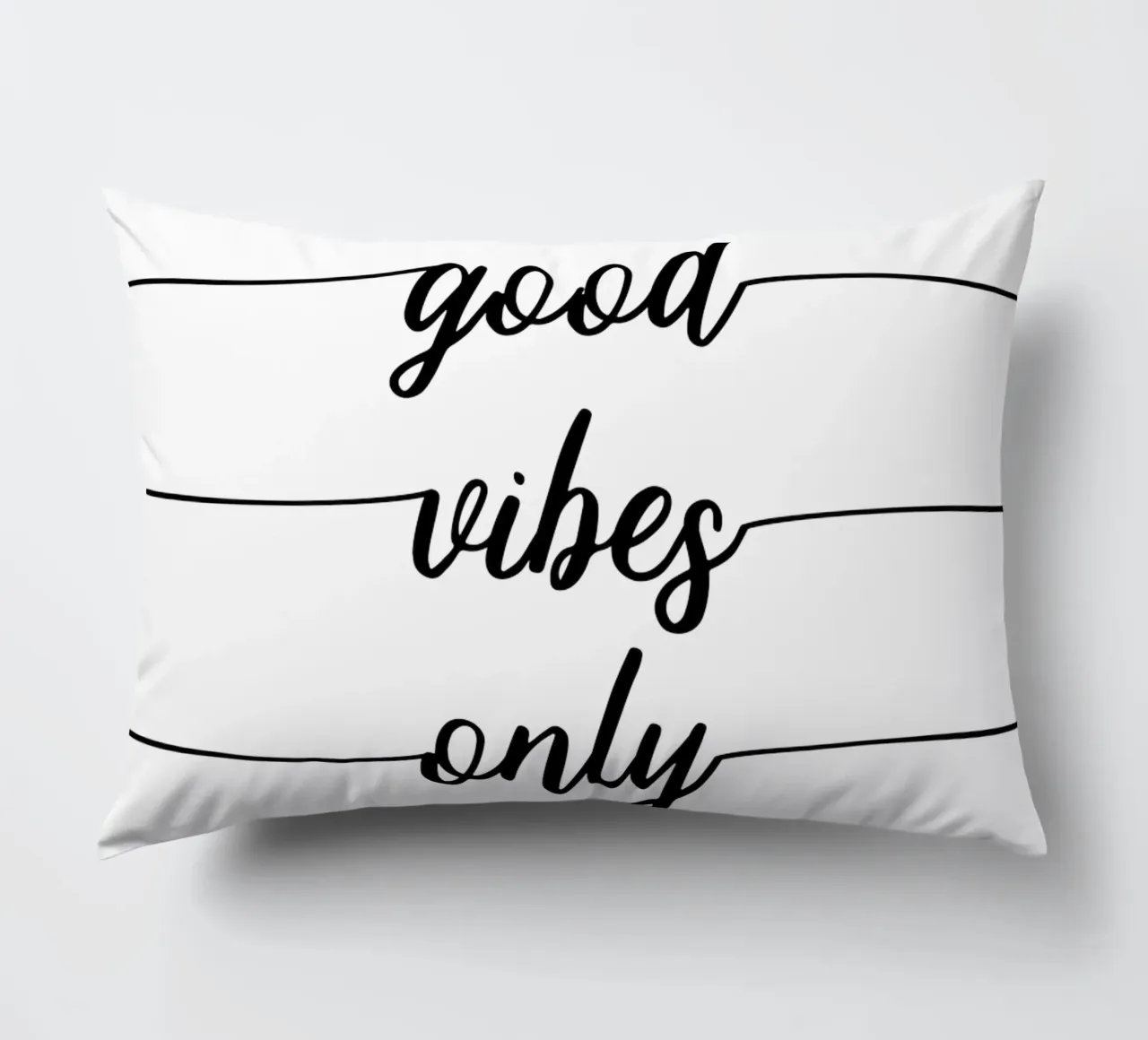 TEXT ART Good vibes only Kissen von Melanie Viola