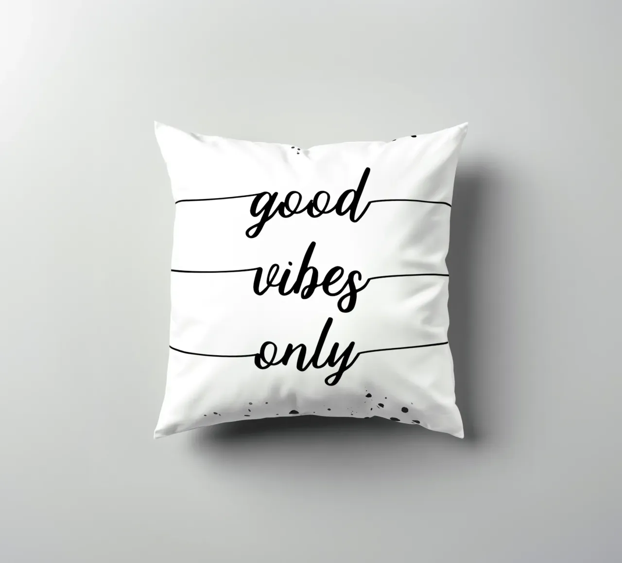 TEXT ART Good vibes only Kissen von Melanie Viola