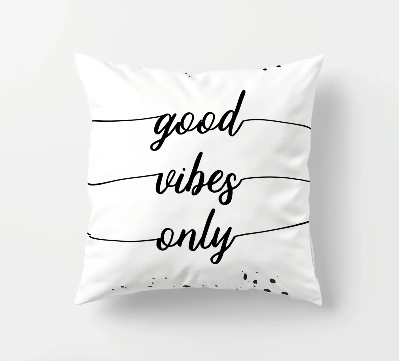 TEXT ART Good vibes only Kissen von Melanie Viola