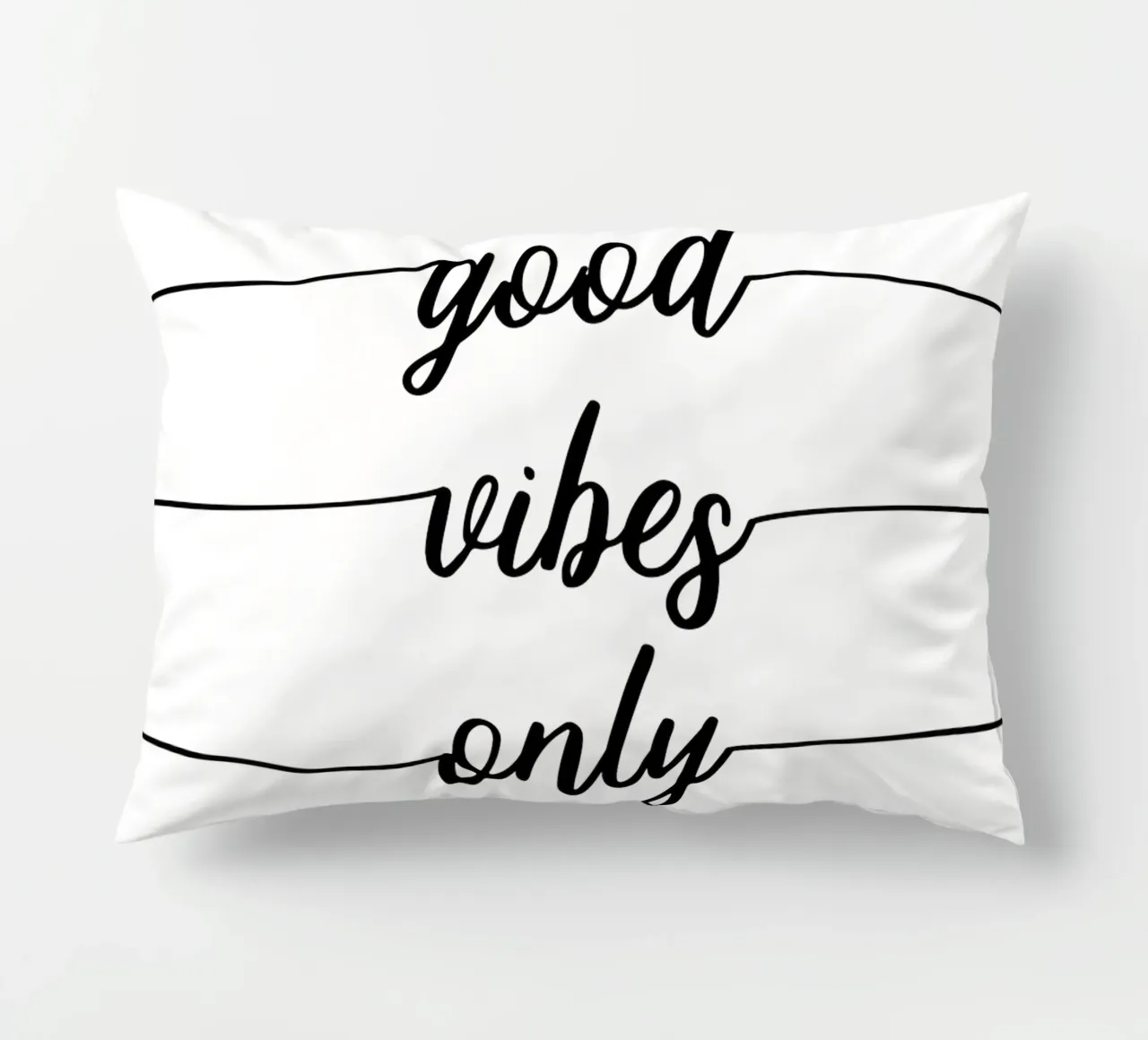 TEXT ART Good vibes only Kissen von Melanie Viola