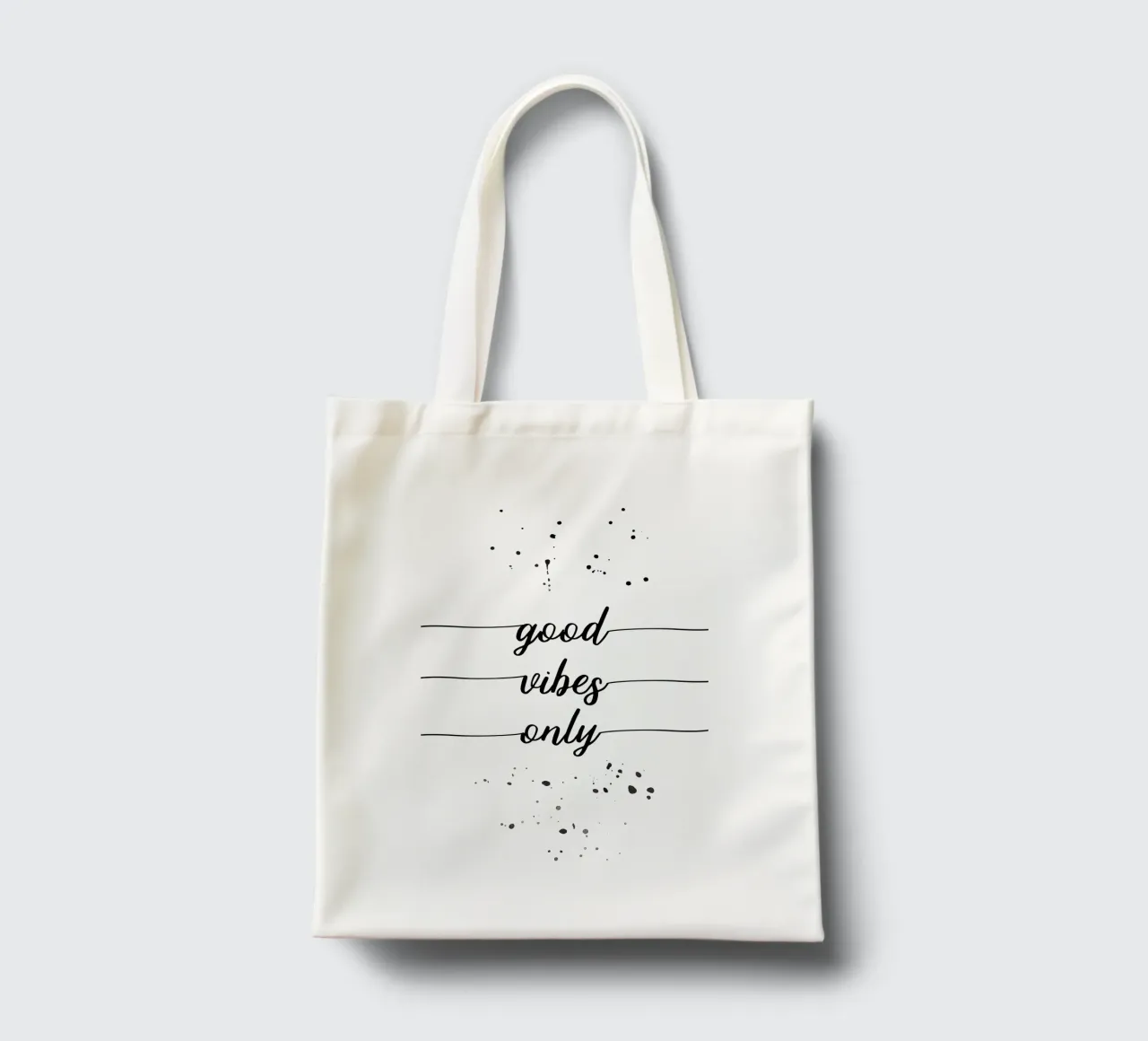 TEXT ART Good vibes only Jutebeutel von Melanie Viola