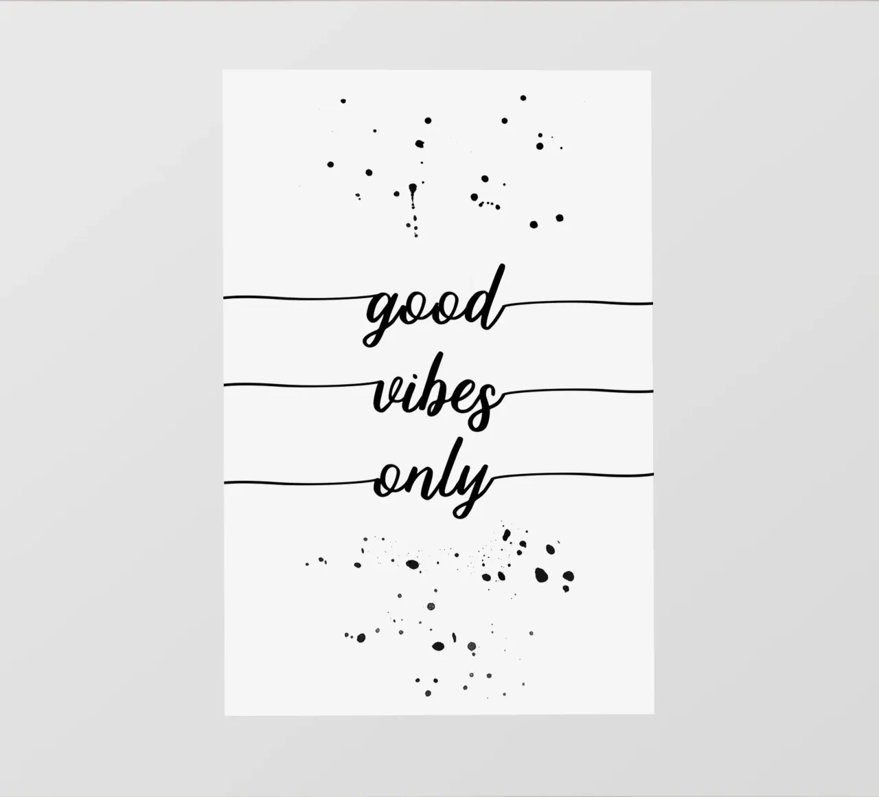 TEXT ART Good vibes only film rétro-éclairé de Melanie Viola