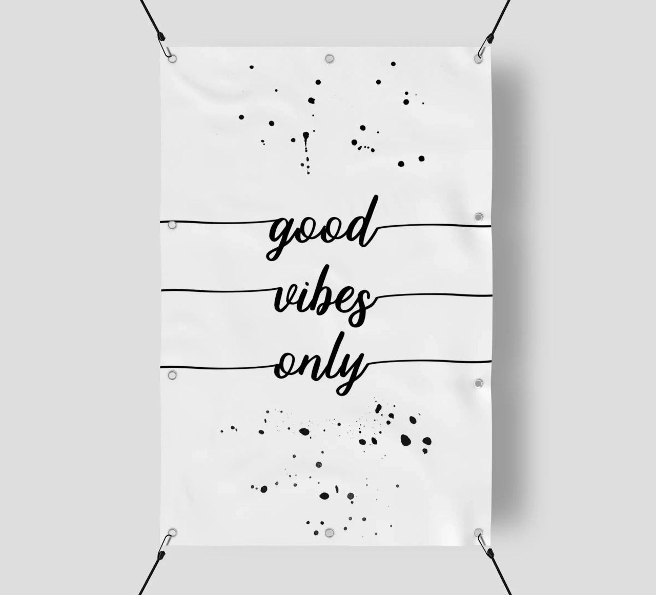 TEXT ART Good vibes only telo in pvc da Melanie Viola