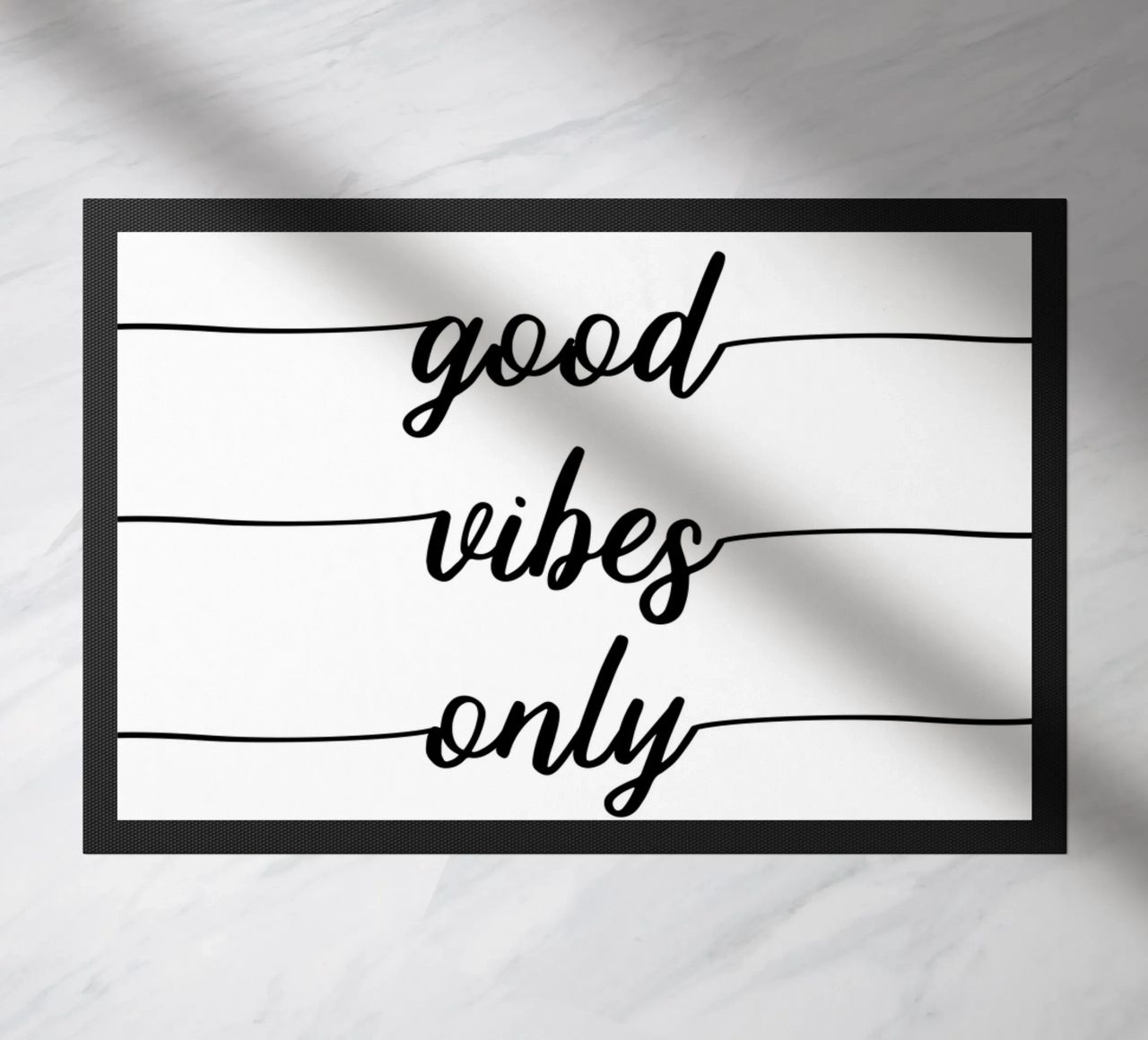 TEXT ART Good vibes only felpudo de Melanie Viola