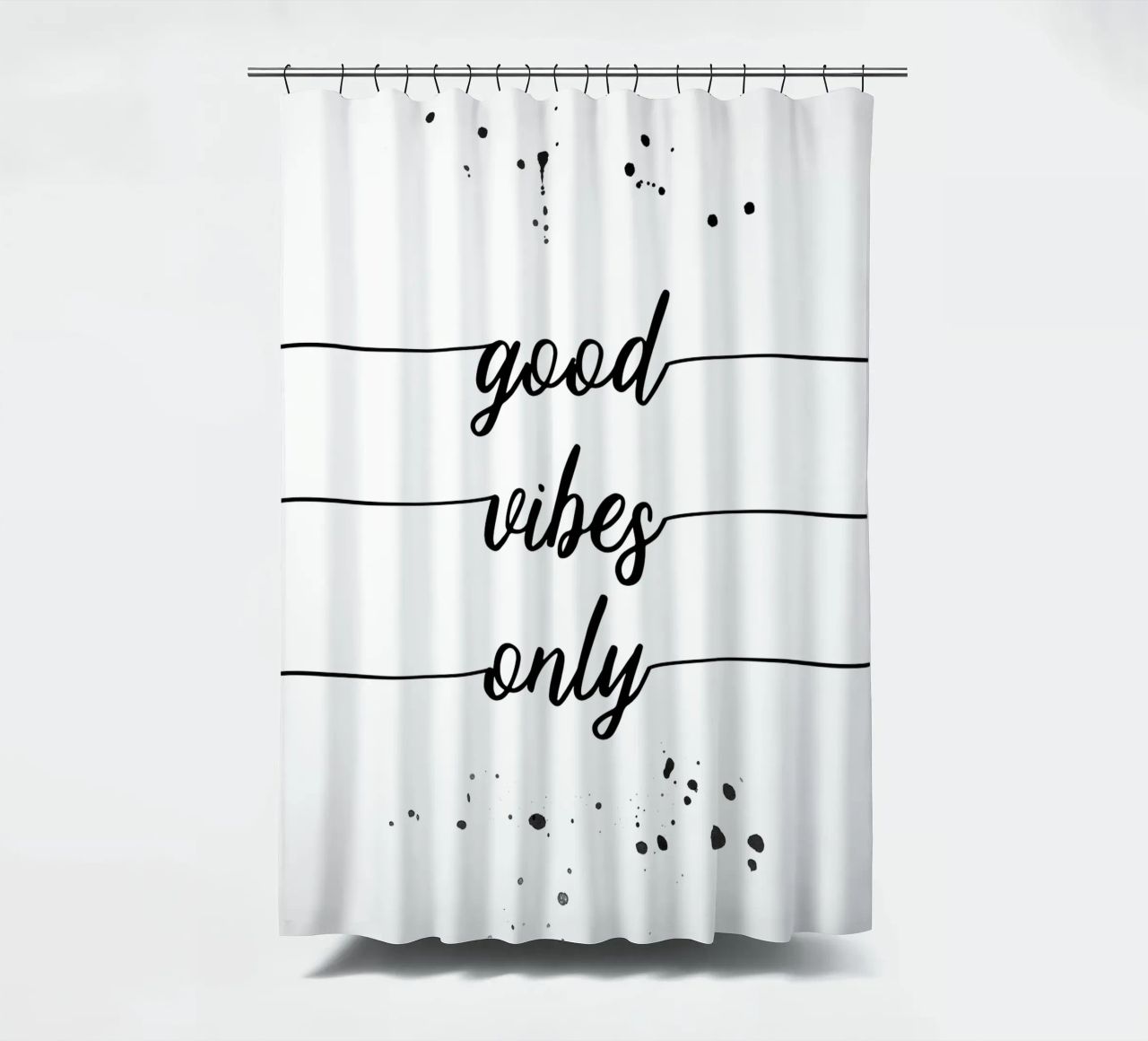 TEXT ART Good vibes only tenda da doccia da Melanie Viola
