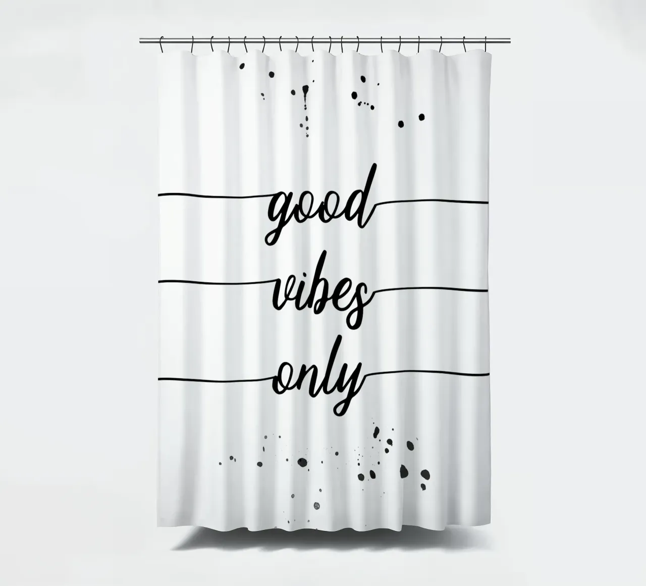 TEXT ART Good vibes only douchegordijn van Melanie Viola