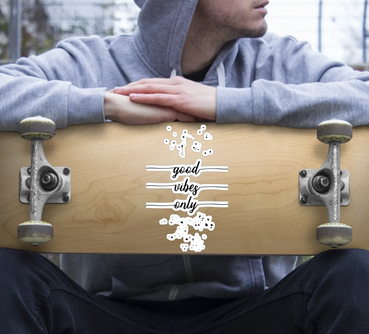TEXT ART Good vibes only adesivo da Melanie Viola
