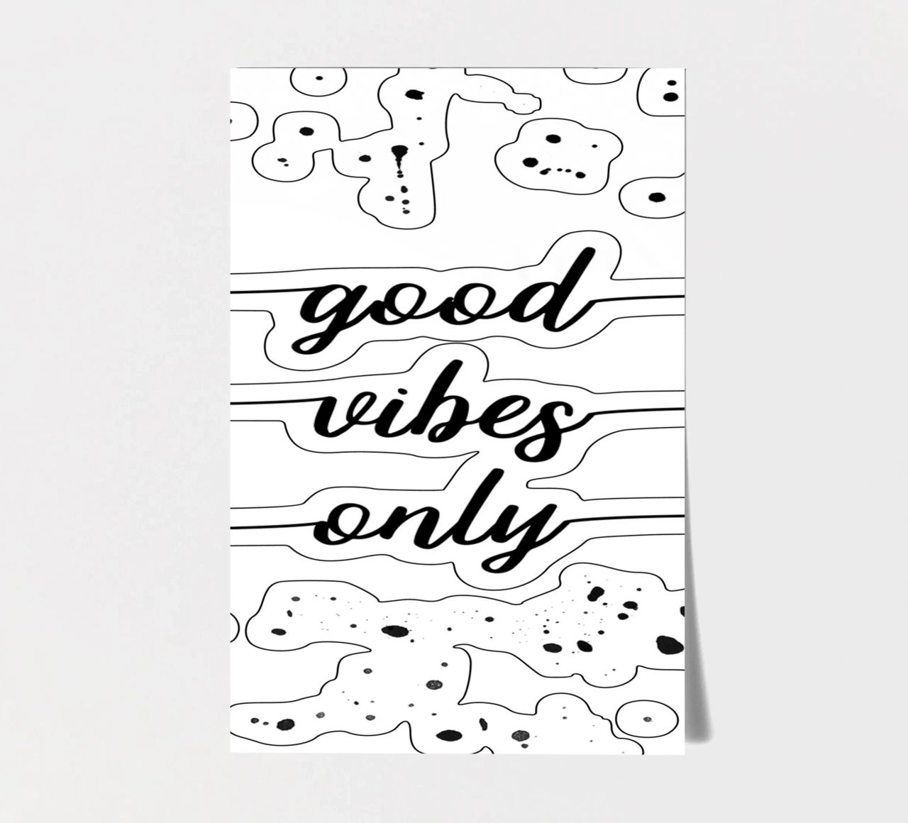 TEXT ART Good vibes only foglio adesivo da Melanie Viola