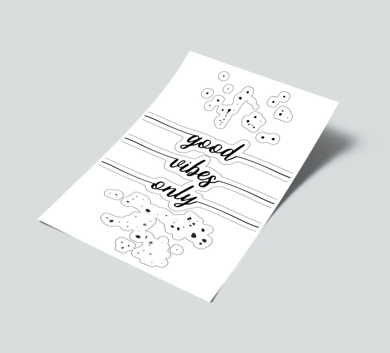 TEXT ART Good vibes only foglio adesivo da Melanie Viola
