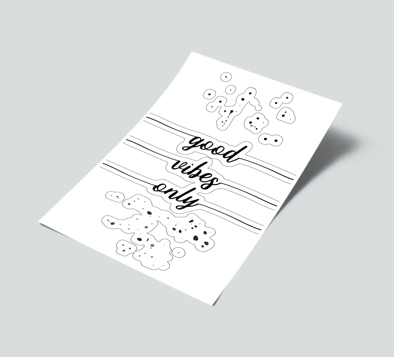 TEXT ART Good vibes only Stickerbogen von Melanie Viola