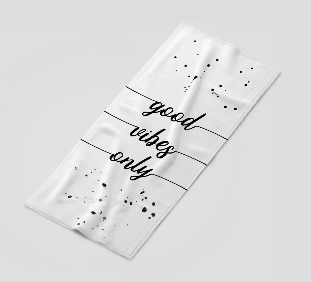TEXT ART Good vibes only serviette de plage de Melanie Viola