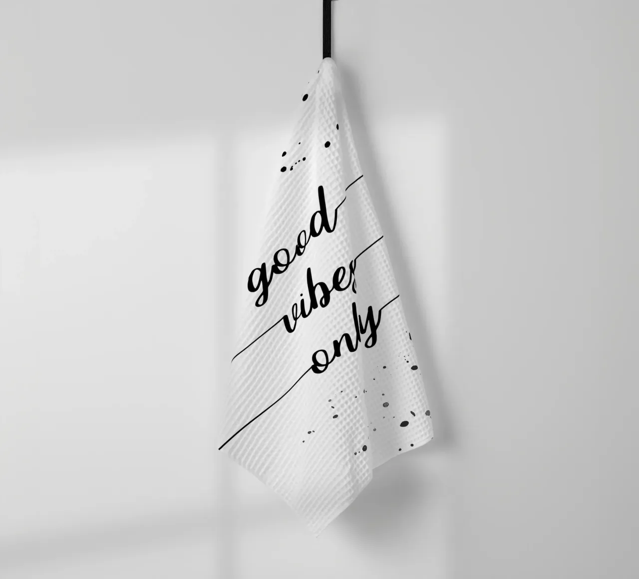 TEXT ART Good vibes only canovaccio da cucina da Melanie Viola