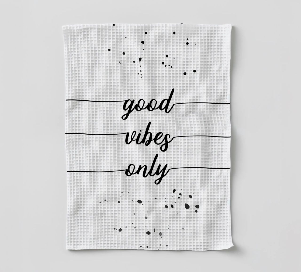 TEXT ART Good vibes only paño de cocina de Melanie Viola