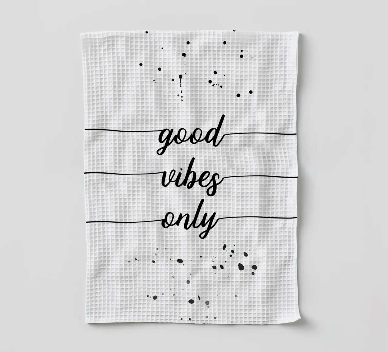 TEXT ART Good vibes only canovaccio da cucina da Melanie Viola