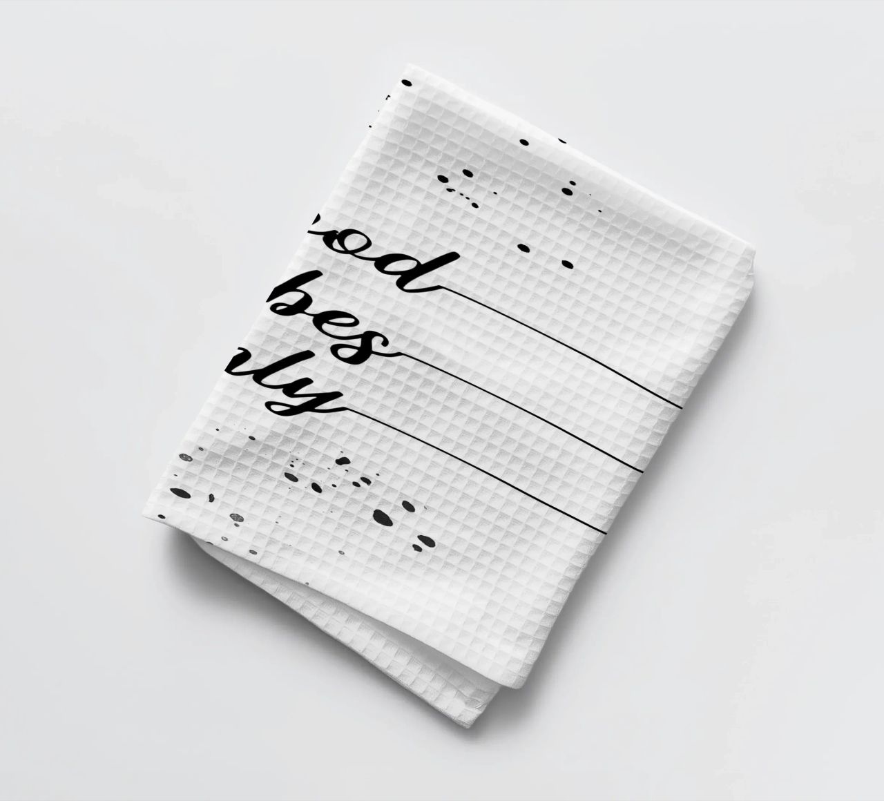 TEXT ART Good vibes only paño de cocina de Melanie Viola