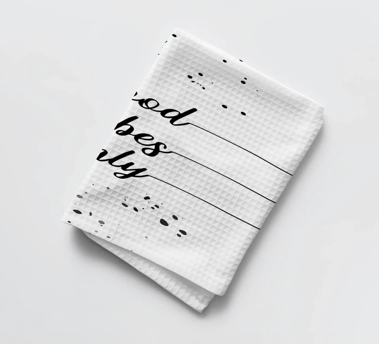 TEXT ART Good vibes only canovaccio da cucina da Melanie Viola