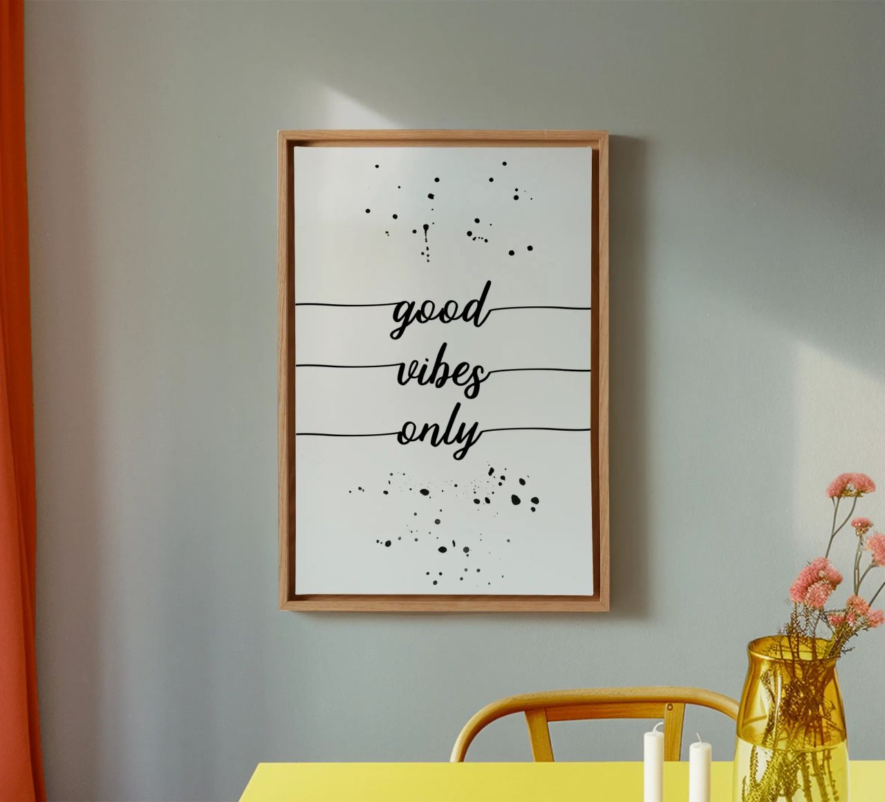 TEXT ART Good vibes only tela da Melanie Viola