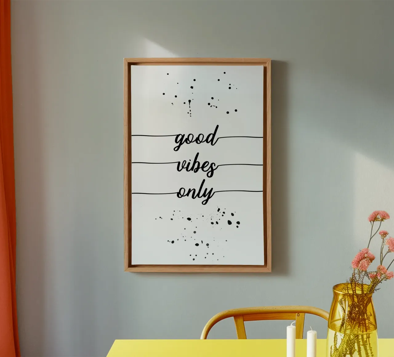 TEXT ART Good vibes only tela da Melanie Viola