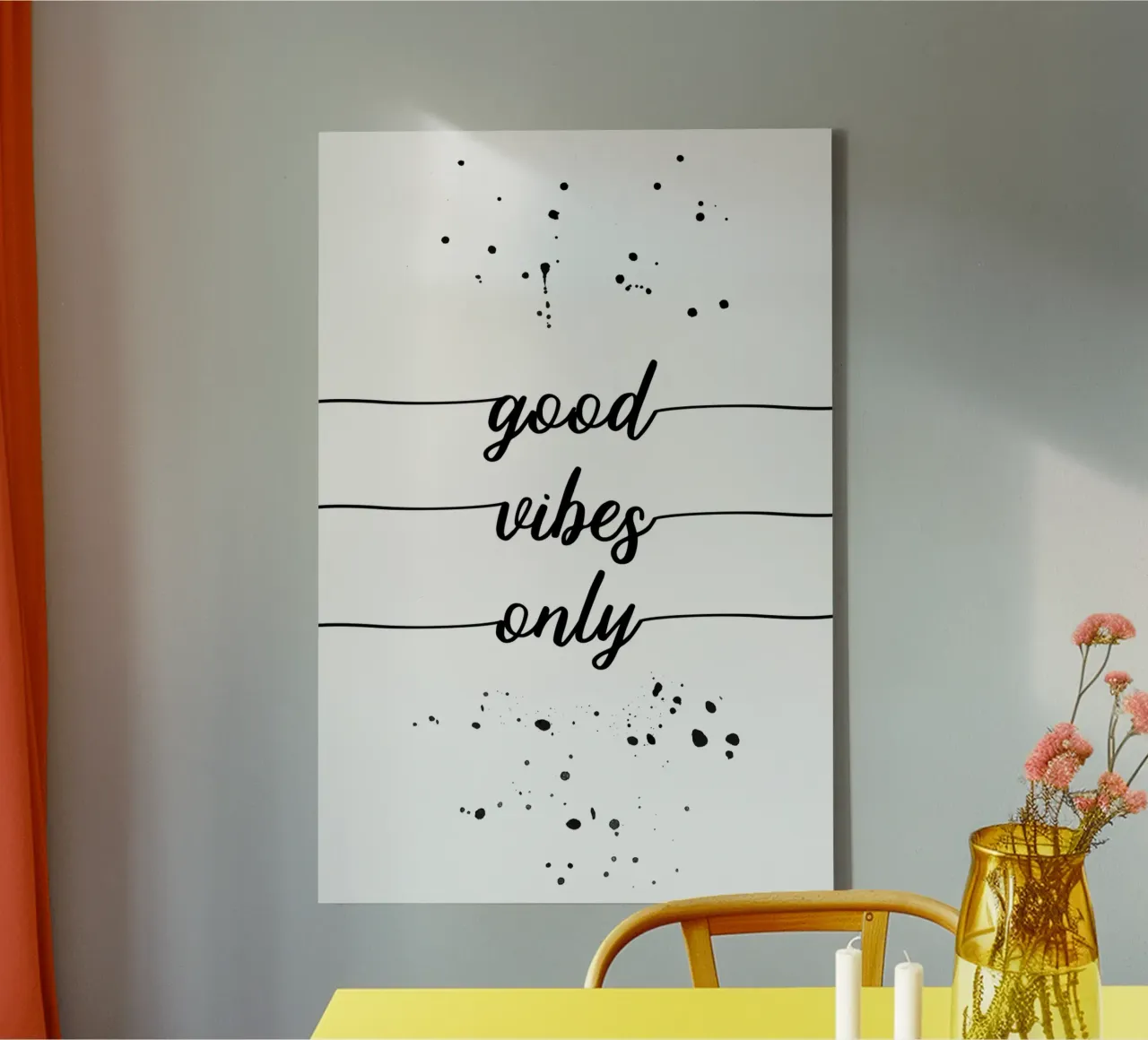 TEXT ART Good vibes only Leinwand von Melanie Viola