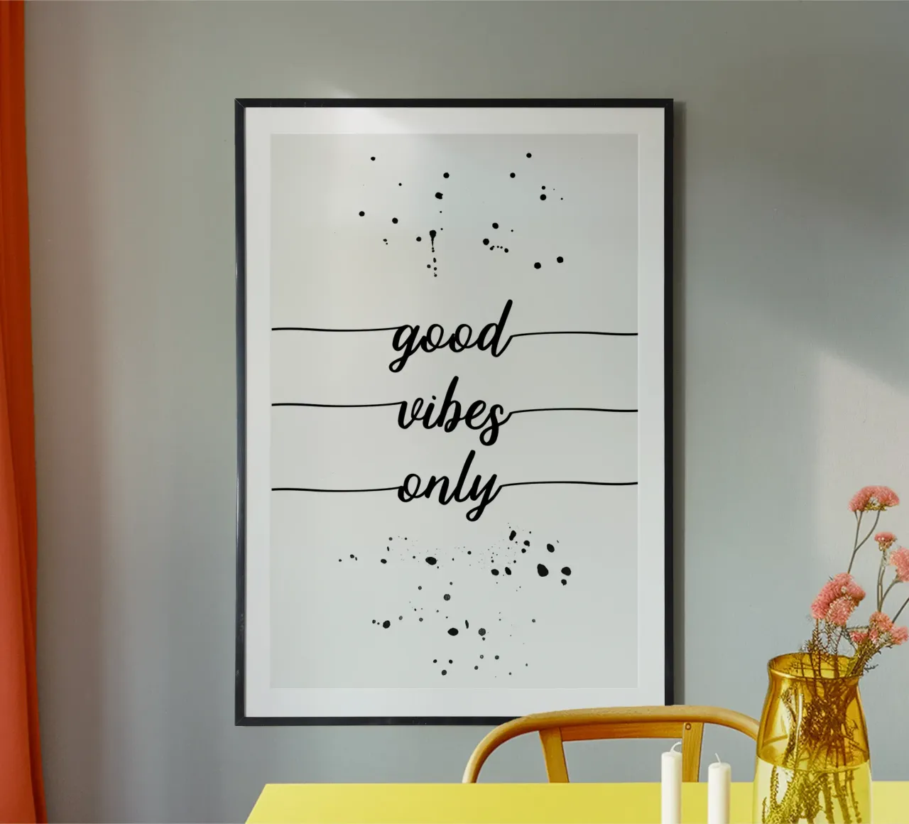 TEXT ART Good vibes only poster da Melanie Viola
