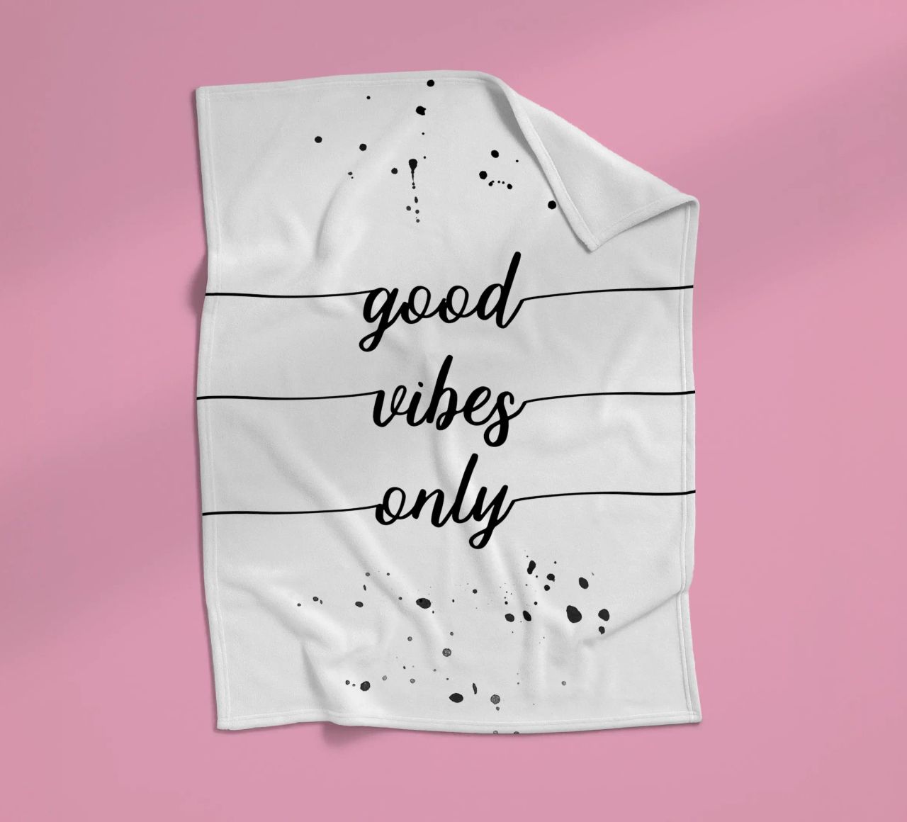 TEXT ART Good vibes only coperta in pile da Melanie Viola