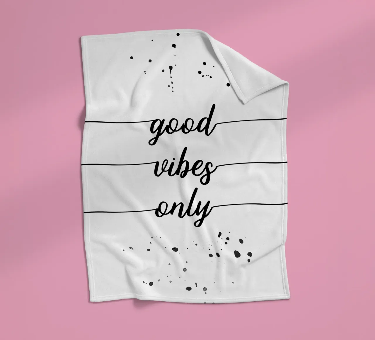 TEXT ART Good vibes only coperta in pile da Melanie Viola