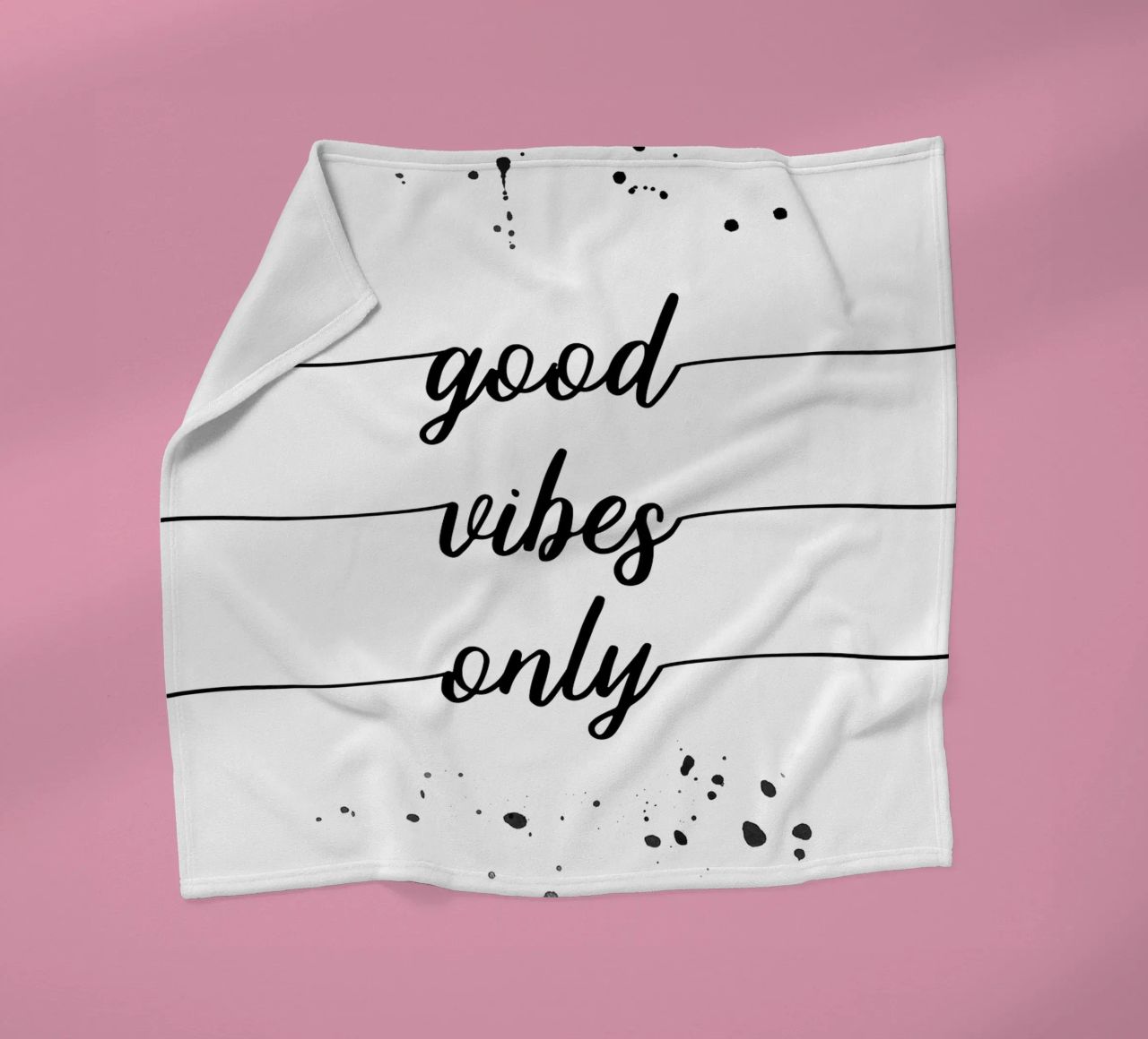 TEXT ART Good vibes only coperta in pile da Melanie Viola