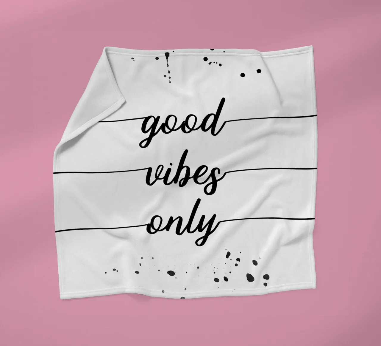 TEXT ART Good vibes only fleecedeken van Melanie Viola