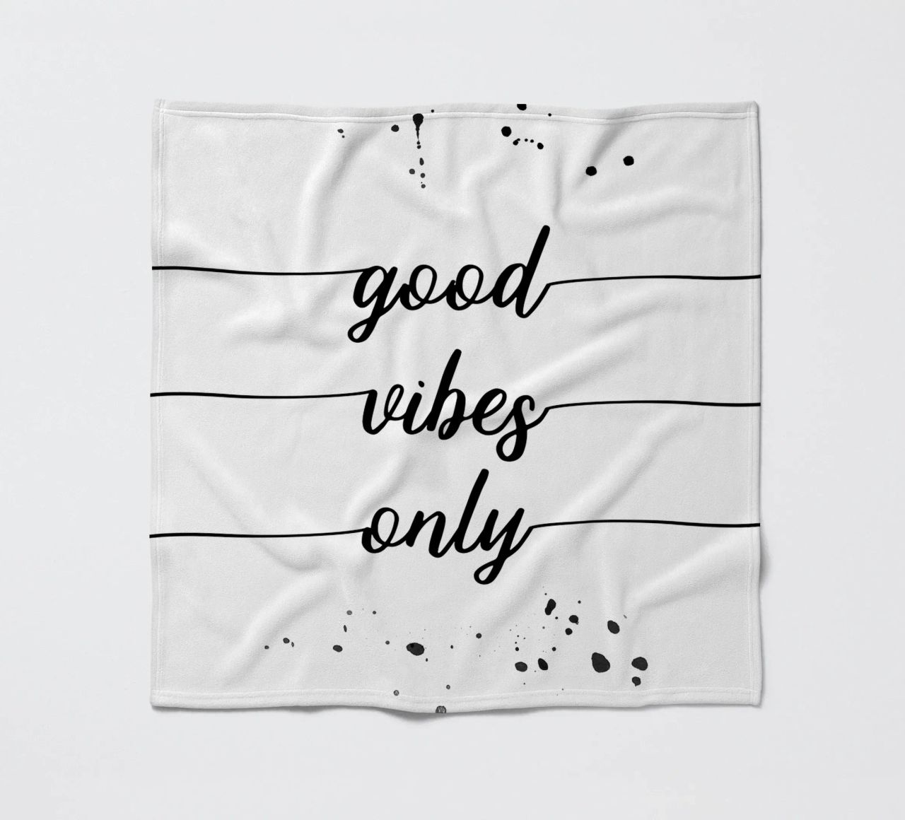 TEXT ART Good vibes only coperta in pile da Melanie Viola