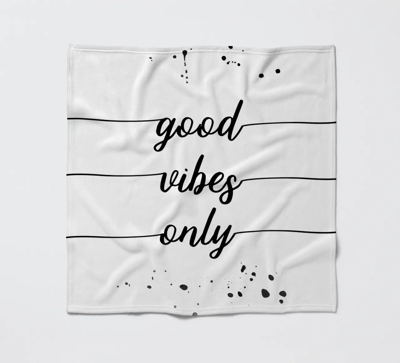 TEXT ART Good vibes only coperta in pile da Melanie Viola