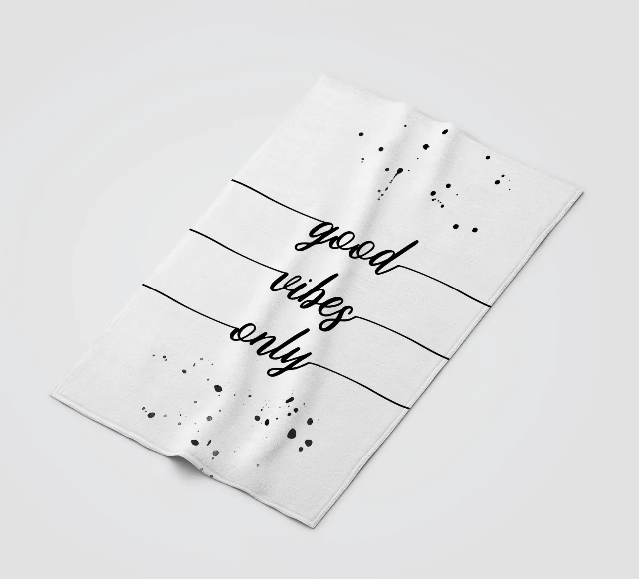 TEXT ART Good vibes only Fleecedecke von Melanie Viola
