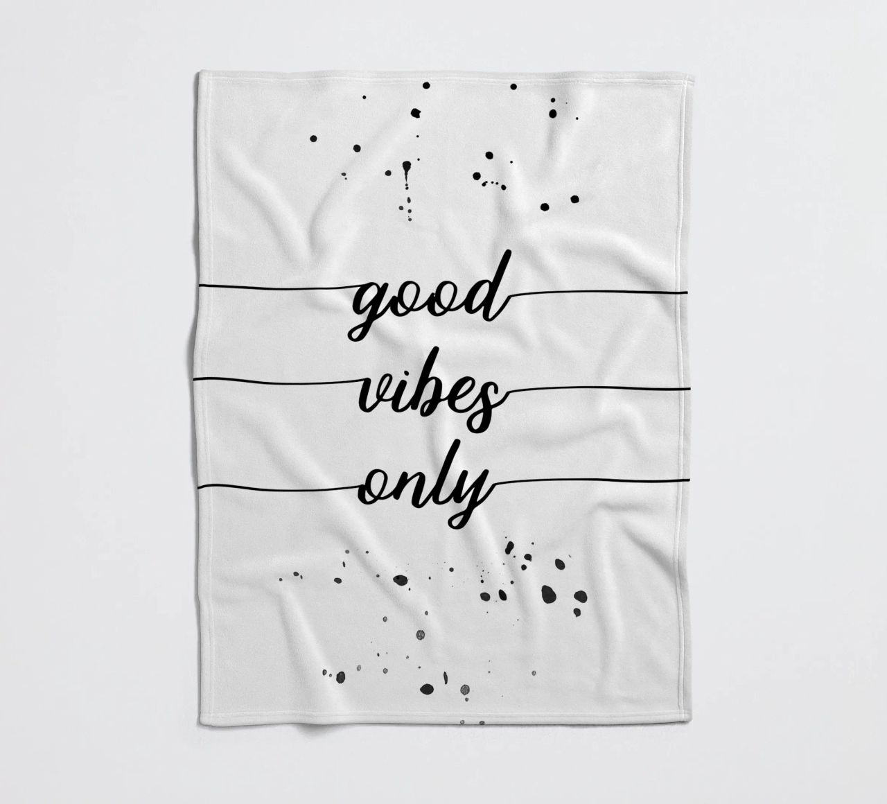 TEXT ART Good vibes only coperta in pile da Melanie Viola