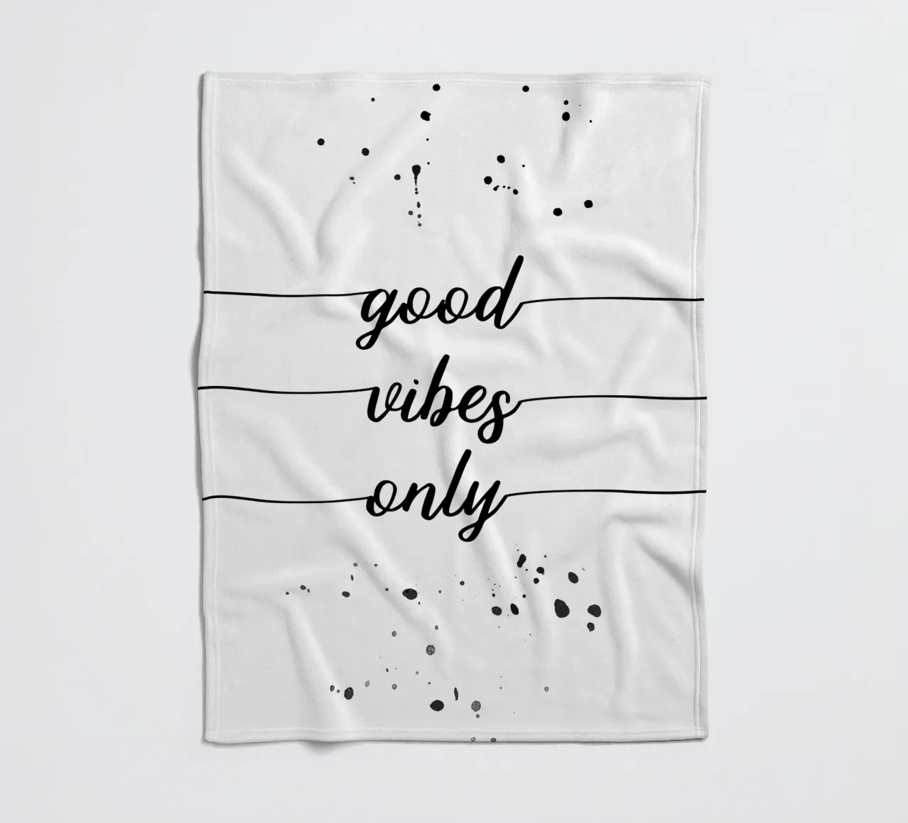 TEXT ART Good vibes only coperta in pile da Melanie Viola