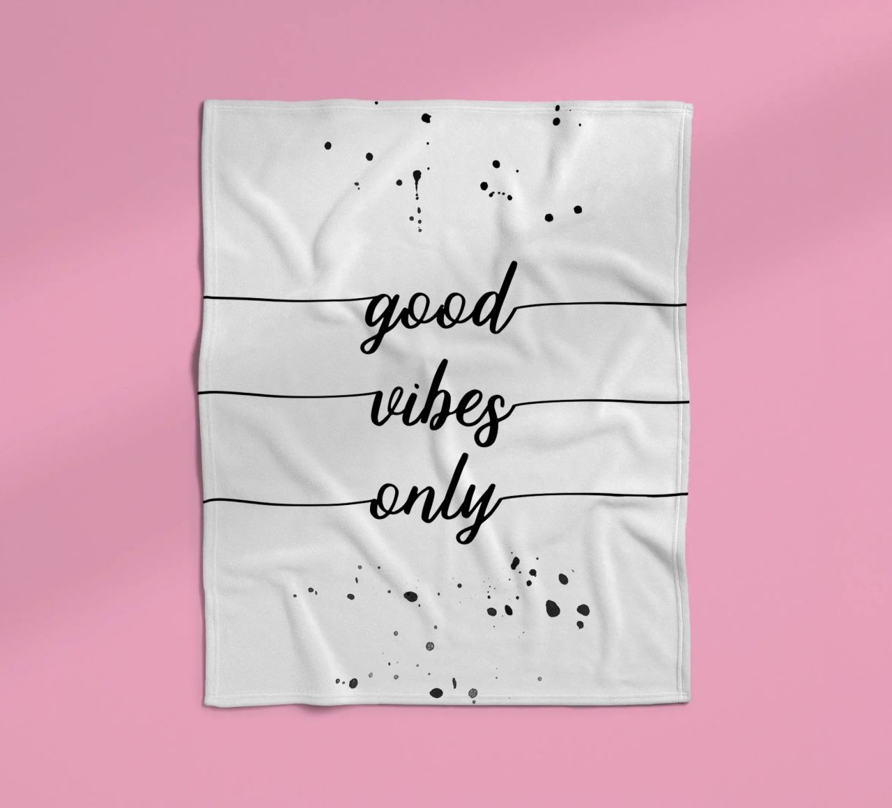TEXT ART Good vibes only coperta in pile da Melanie Viola