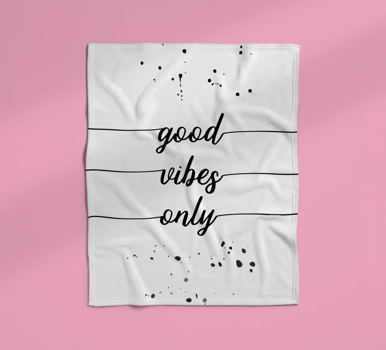 TEXT ART Good vibes only fleecedeken van Melanie Viola