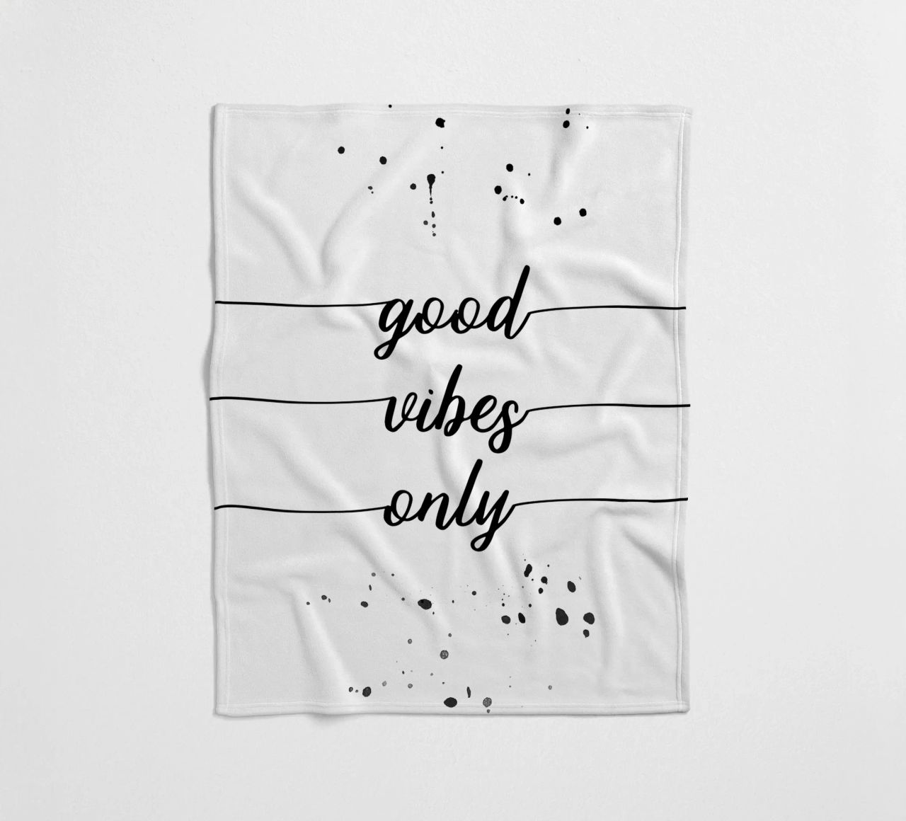 TEXT ART Good vibes only coperta in pile da Melanie Viola