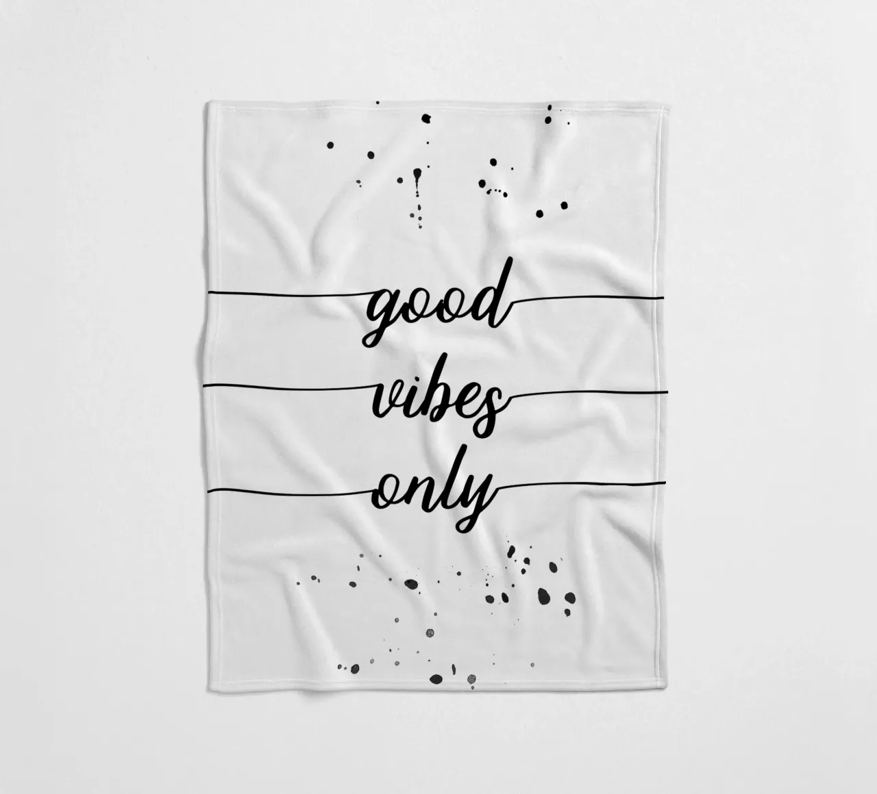 TEXT ART Good vibes only coperta in pile da Melanie Viola