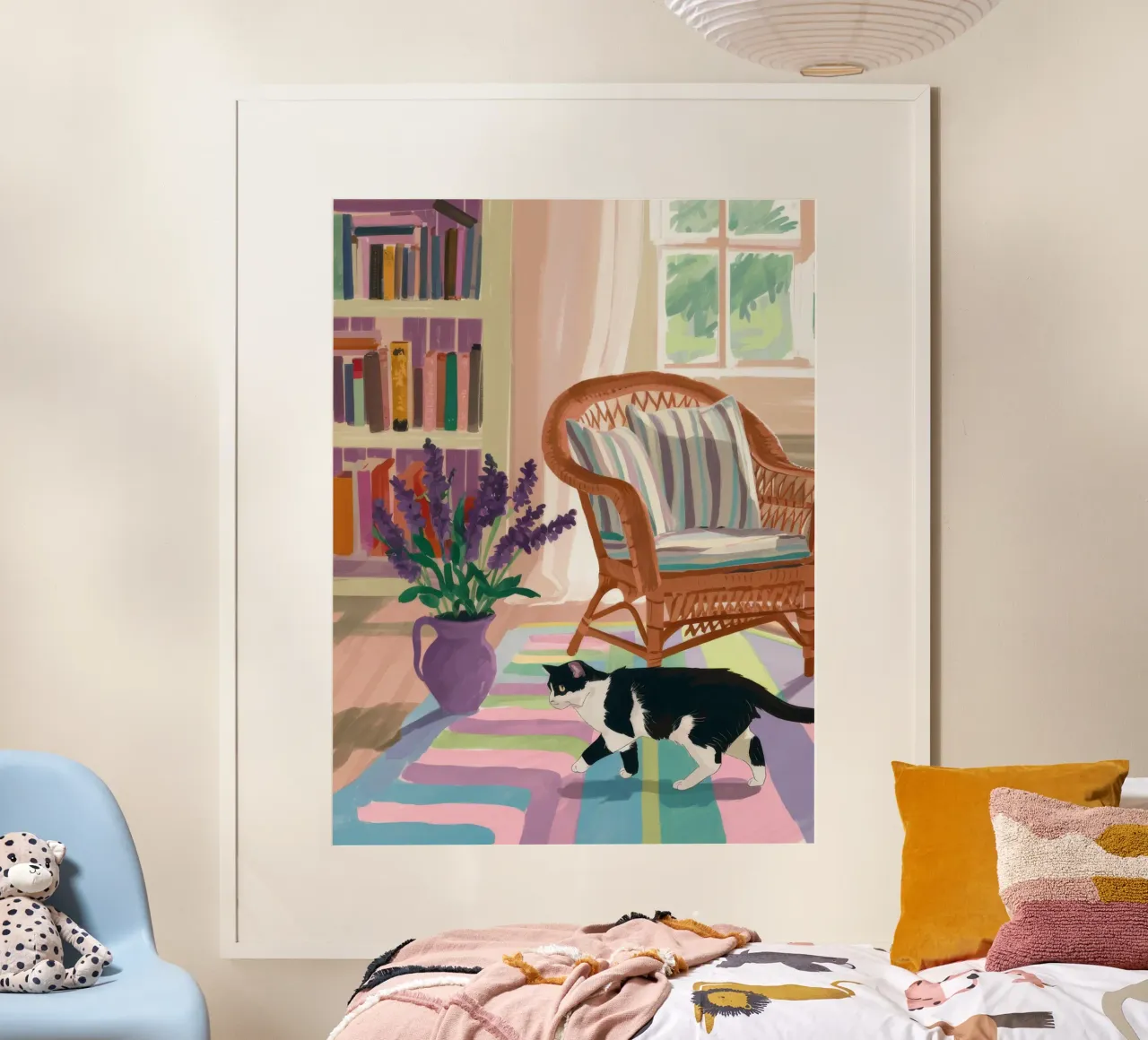 Gatto dell'angolo di lettura poster da Stone Decade