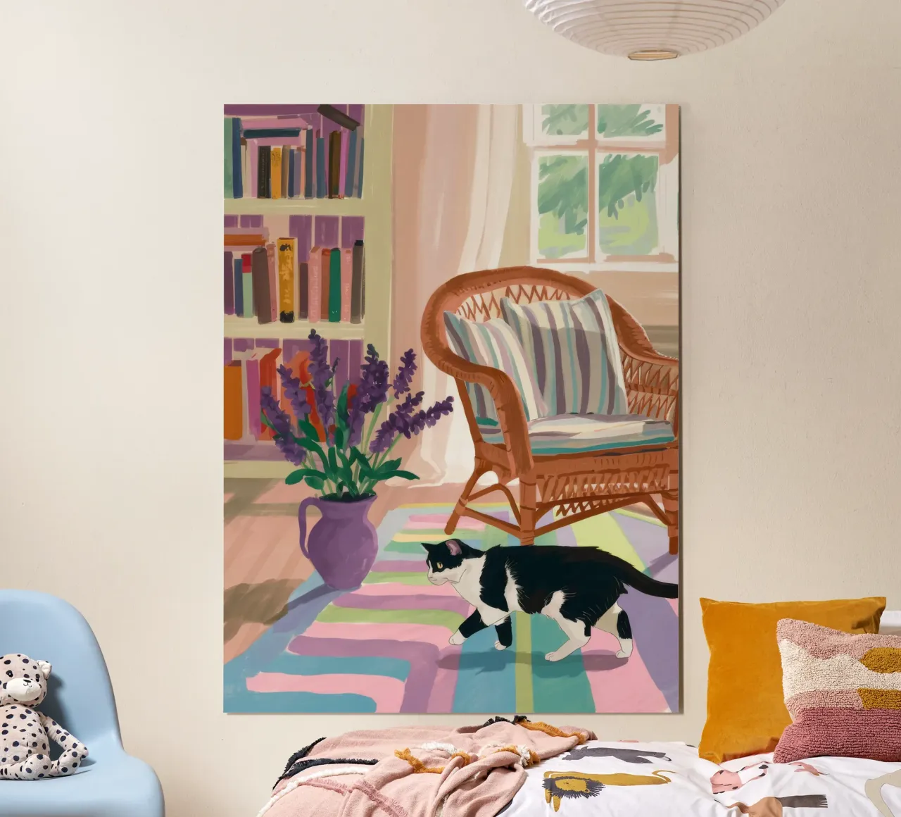 Gatto dell'angolo di lettura poster da Stone Decade