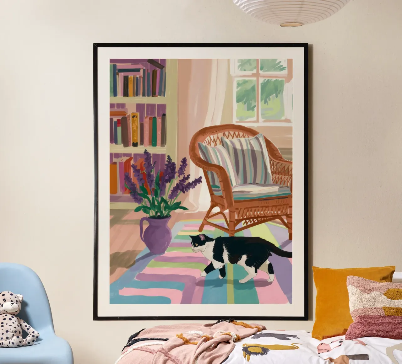 Gatto dell'angolo di lettura poster da Stone Decade