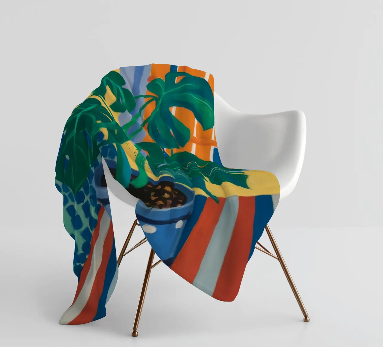 Monstera a pois coperta in pile da Fable Tempa