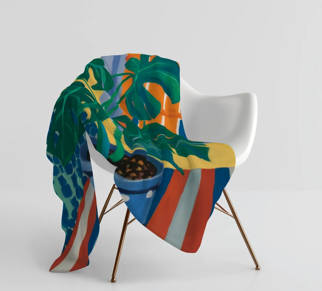 Monstera a pois coperta in pile da Fable Tempa