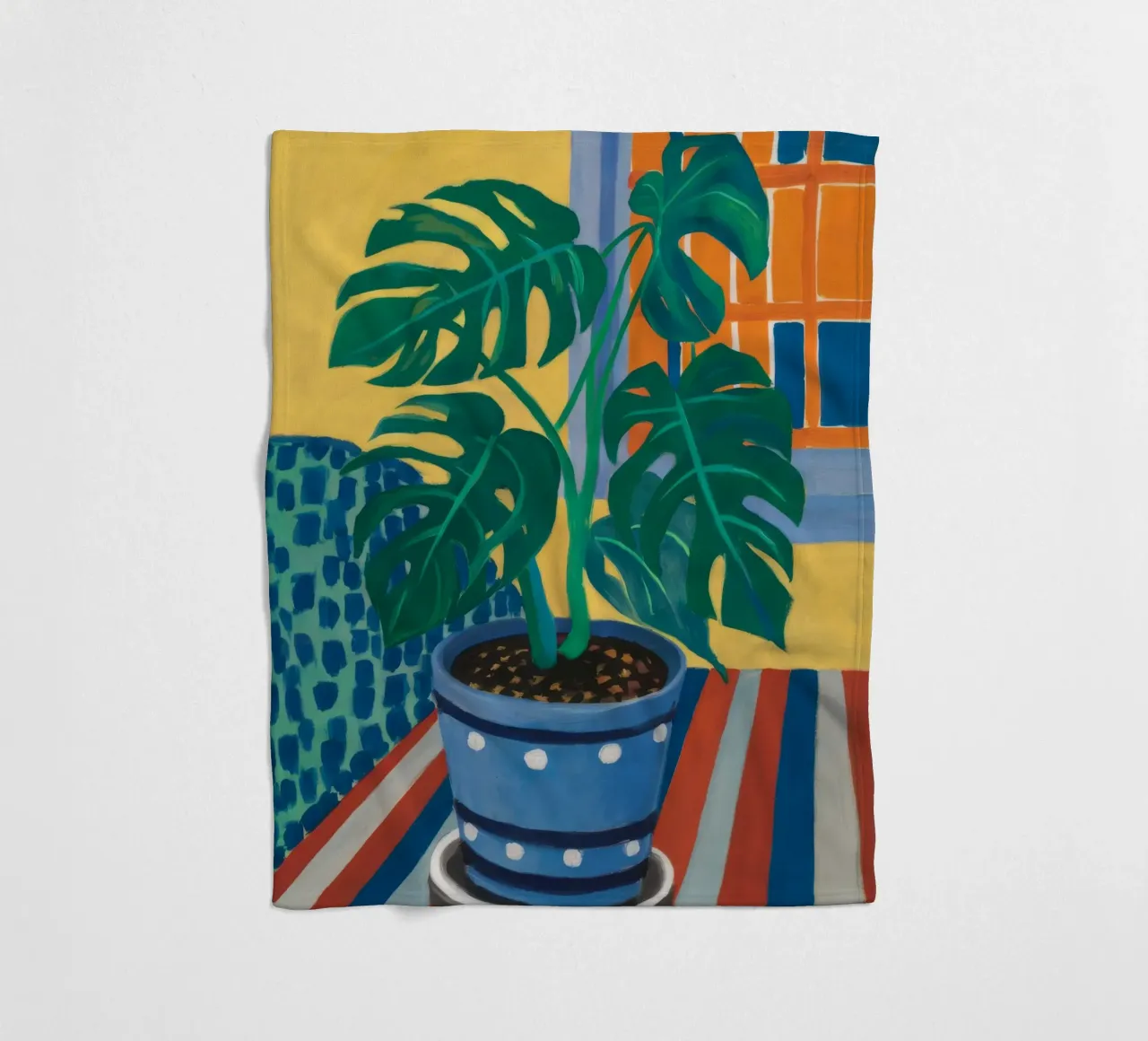 Monstera a pois coperta in pile da Fable Tempa