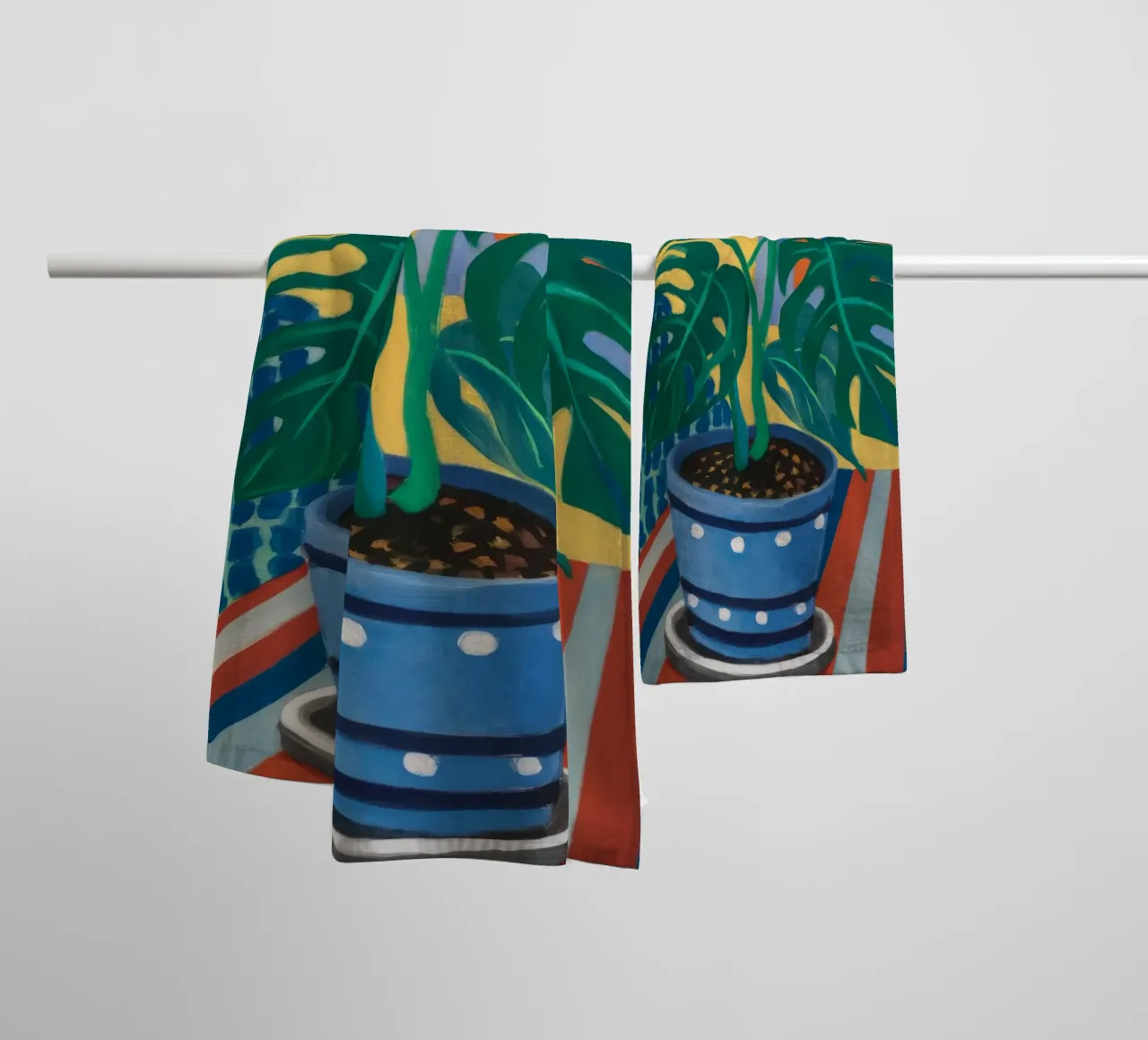 Monstera a pois asciugamano da bagno da Fable Tempa
