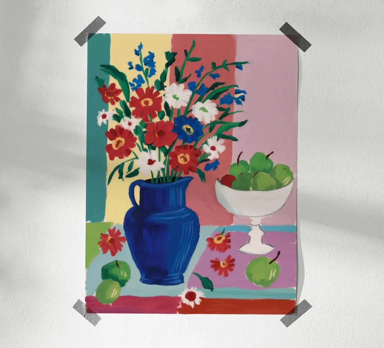 Blaue Vase Apfel Medley Hahnemühle von Haven Fantasy